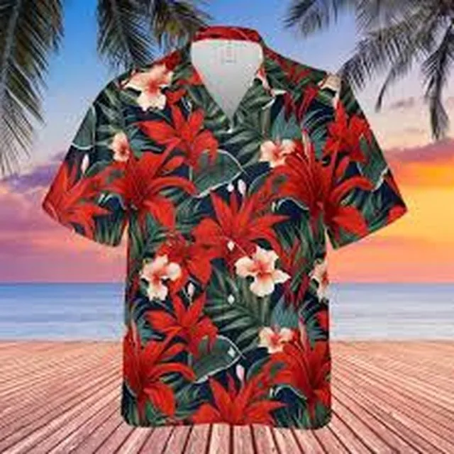 Red Lily Hawaiian Shirt